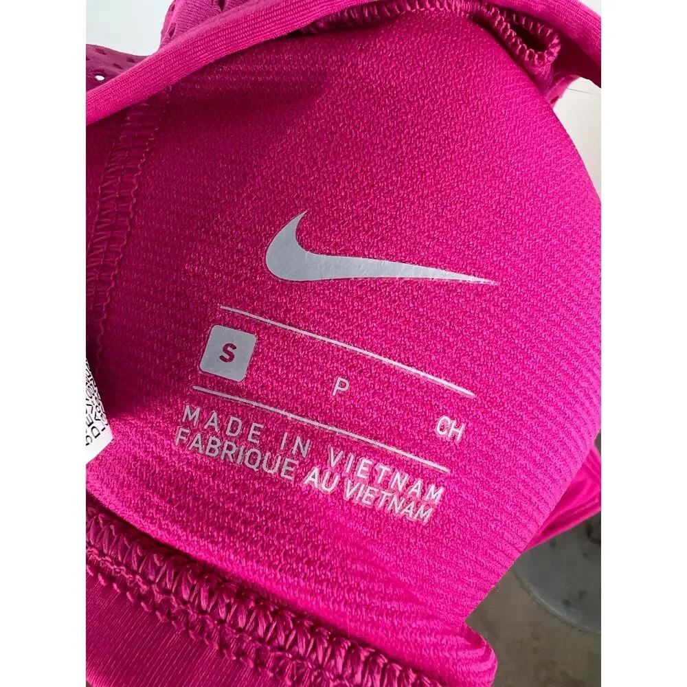 Nike Pink Stretch Mesh Sporty Essential Tankini Swimsuit Top Small